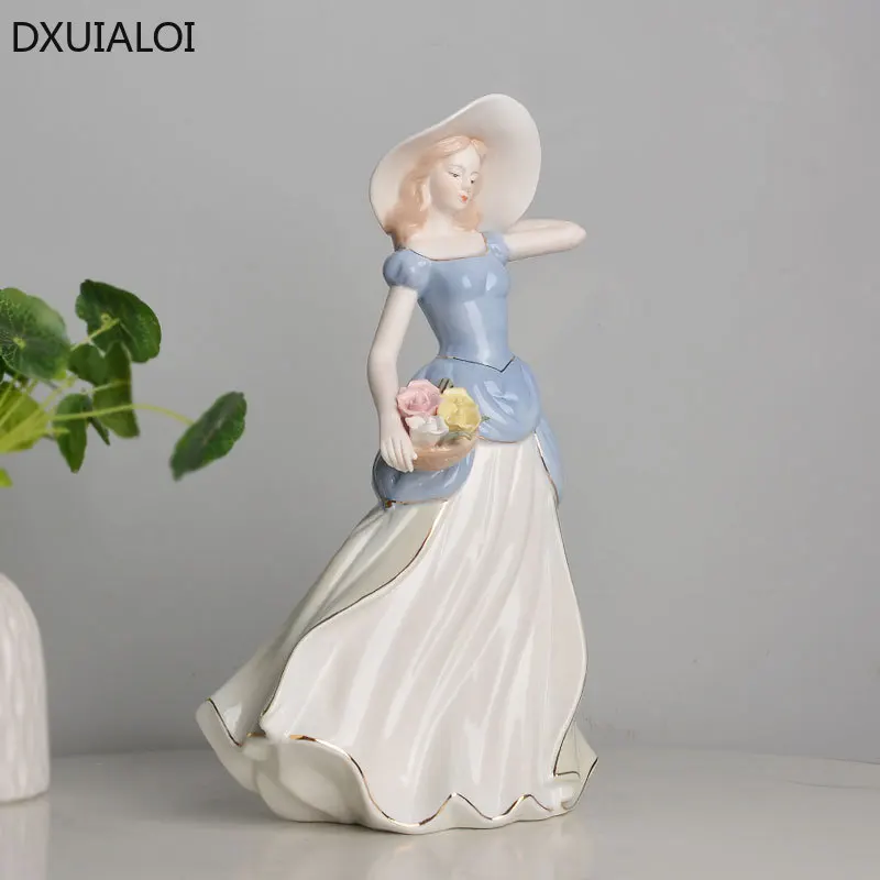 home decor ornaments Living room decorations New home decoration to give to friends Ceramic girl ornament 1pc