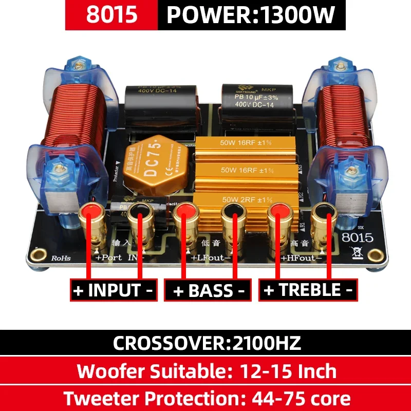 1 Stück passive Dual Unit 1600W Filter Cross 1900Hz Teiler, geeignet für Ktv Stage Home Lautsprecher; Single 12 \