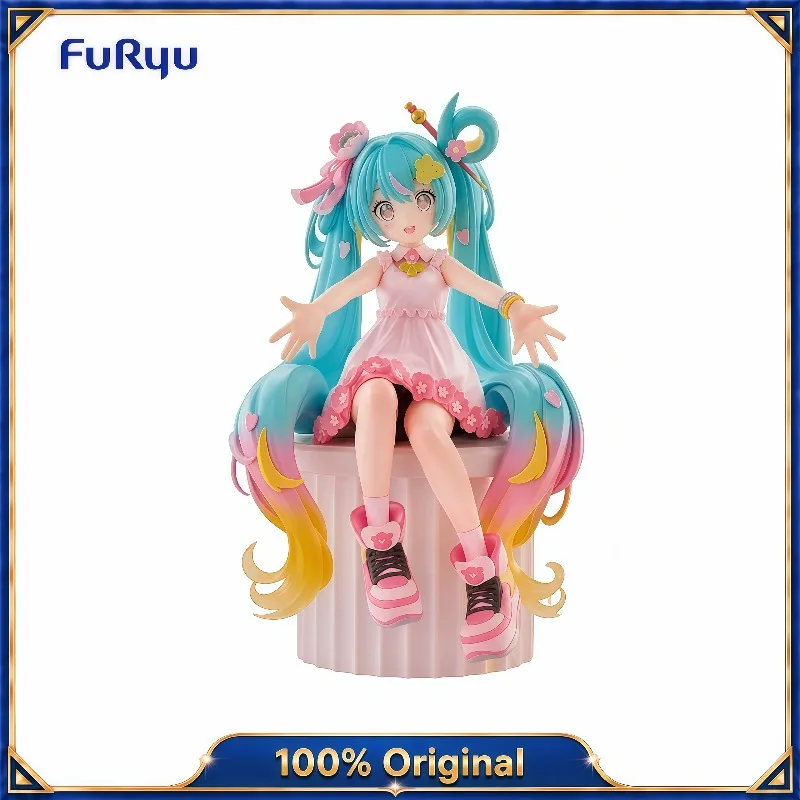 100-正規品-フリュー-初音ミク-10周年記念-ヌードルストッパー-アニメコレクタブルフィギュア-デスクトップ-ホームデコレーション-コレクション-ギフト