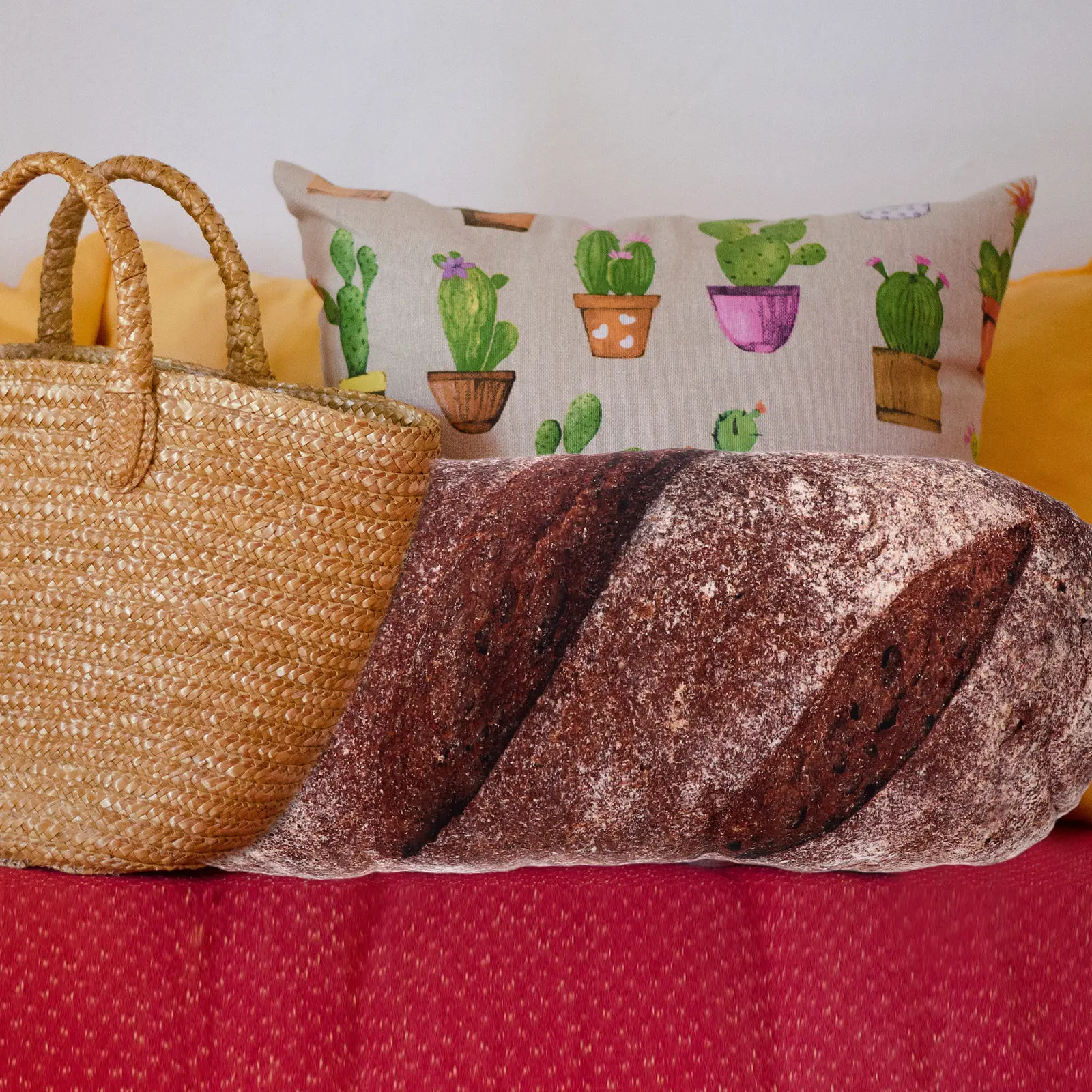 

Simulation Bread Pillow 3D Butter Toast Cushion Lumbar Support for Home Living Room Funny Food Throw Cushion Baguette Pillow