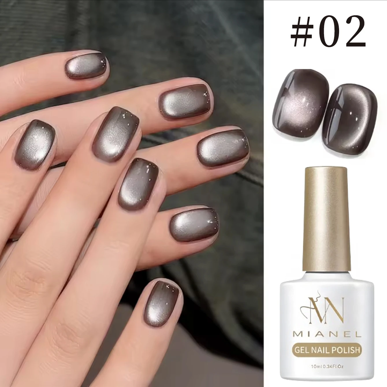 10ml 1 Uds. Gel de ojo de gato de café ligero de lujo Gel de ojo de gato súper brillante adecuado para uñas y uñas de los pies arte de uñas de otoño