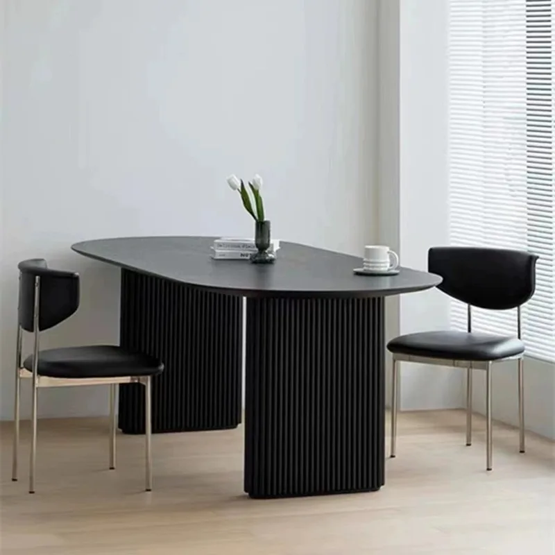 

Nordic Wood Simple Dining Table Household Oval Light Luxury Table Modern Minimalist Design Muebles Para El Hogar Home Furniture