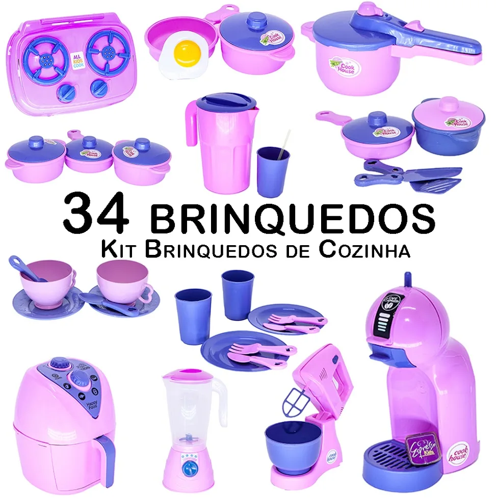 Children's Kitchen Electro Cookware Set Jar Cup Dish 34 PCs