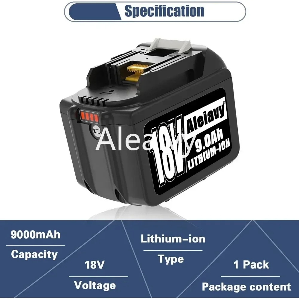 9000mAh for Makita 18V Battery Rechargeable Power Tools Battery 18V makita with LED Li-ion Replacement LXT BL1830 BL1860 BL1850