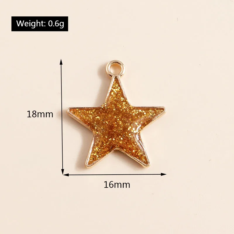Leslie 10pcs/lot 16x18mm Enamel Black Five-pointed Stars Charms for DIY Earrings Necklaces Pendants Jewelry Making Accessories – Detail 16