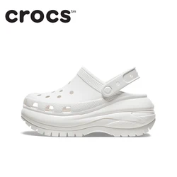 Original Crocs Classic Clog Mega Crush Casual Sandals Unisex Closed-Toe Slip-Ons Outdoor Men's Breathable Beach Shoes 207988-100