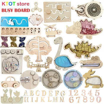 Druk bord Diy Accessoires Montessori Vroeg onderwijs Speelgoed Kinderen Activiteit Busyboard Materiaal Onderwijs Houten spel 2-6 jaar oud