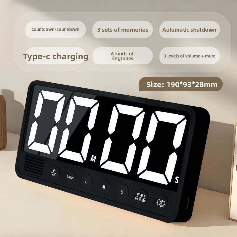 LED Large Screen Timer Kitchen Display Timer, Learn Fitness Time Management