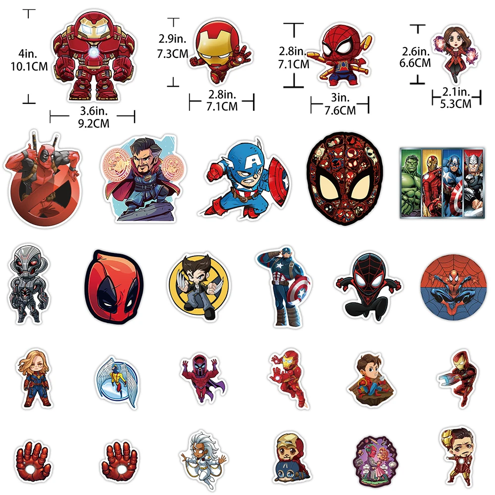 10/30/65PCS Disney Marvel The Avengers Super Hero Graffiti Stickers Cartoon Decals Toys Decoration For Notebook Phone Bike Car