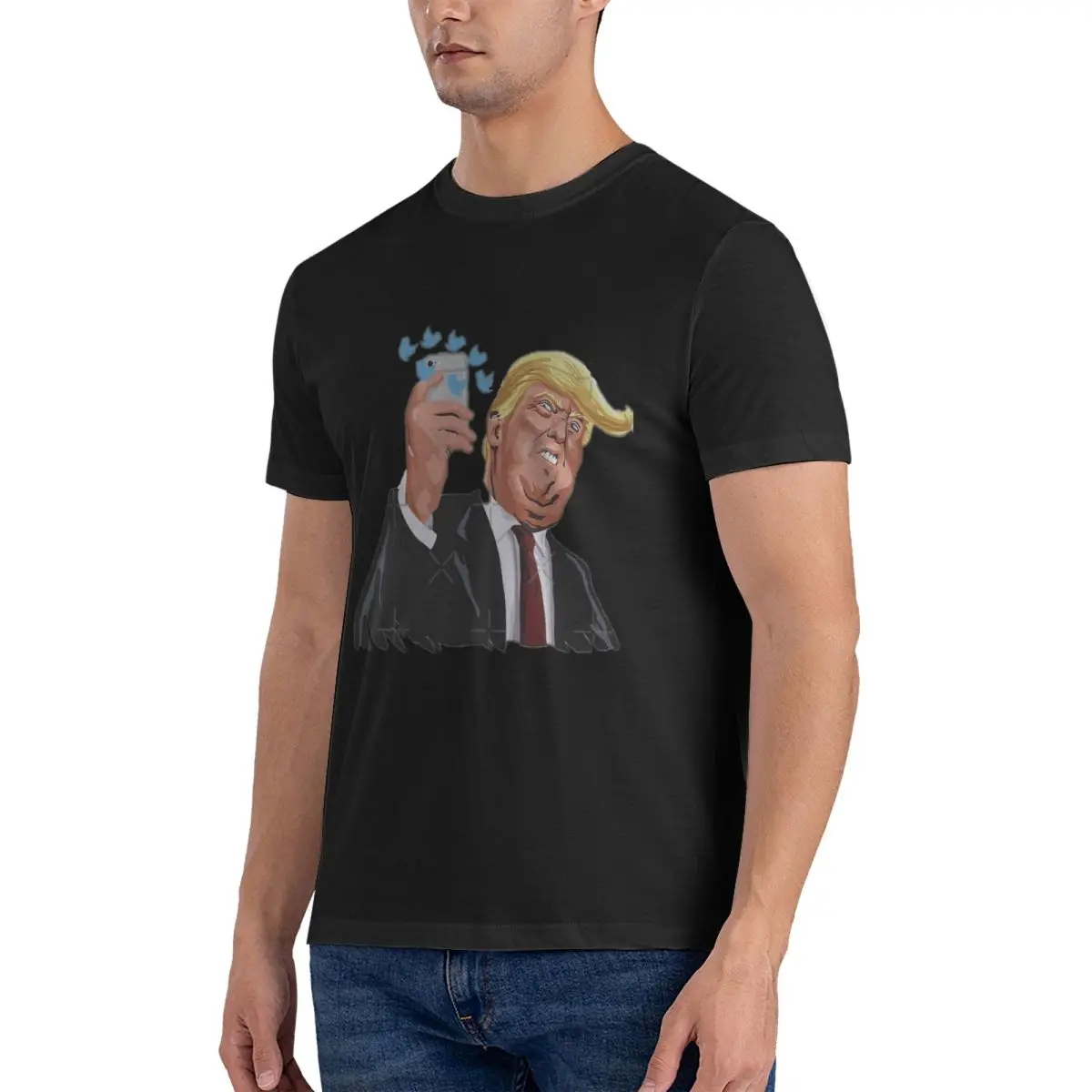 Trump Twitter Account Suspended T Shirt for Men Cotton T-Shirt O Neck Cartoon Trump Tees Clothes Printed official-website fugees