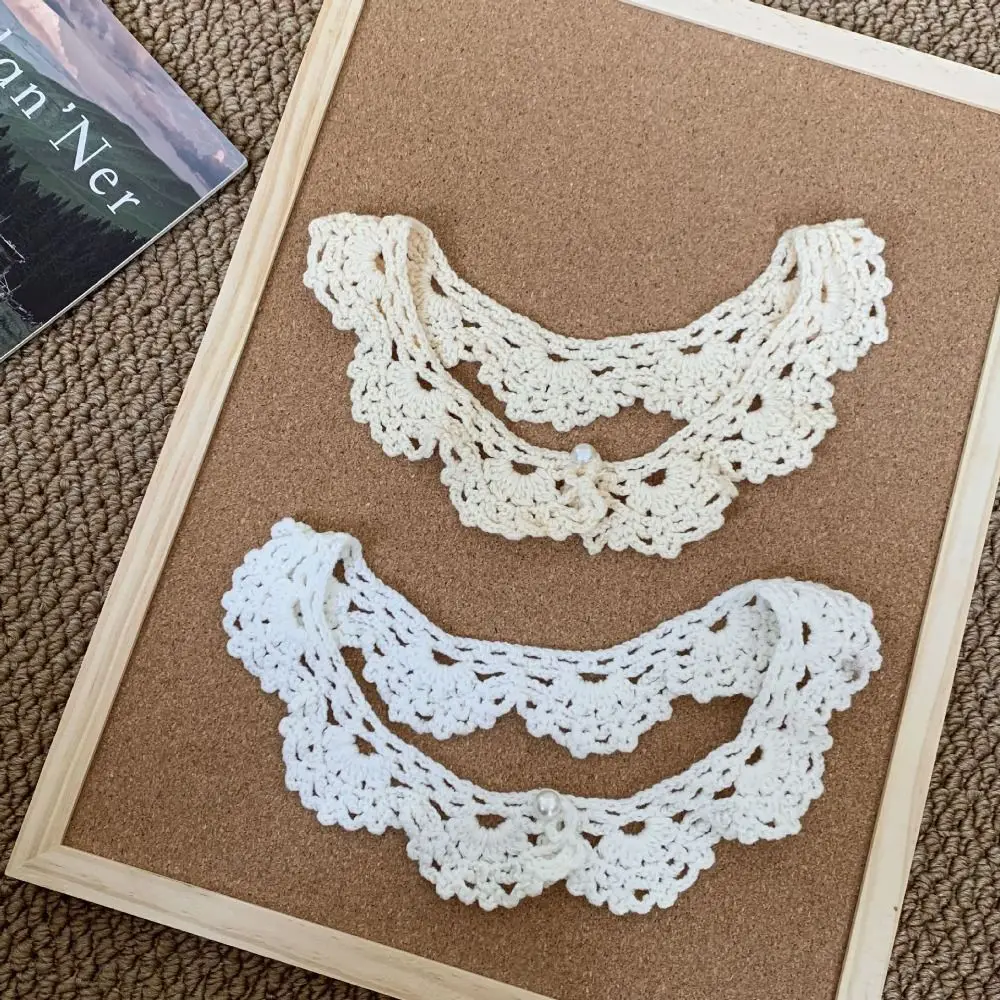 Sweet Hollow Out Crochet Shawl Detachable Round Neck Knitted Scarves Scarf Accessories Clothes Decoration