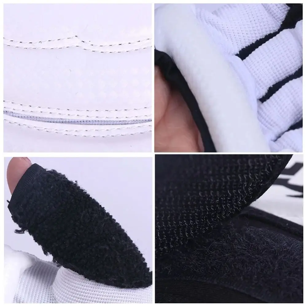 Half Finger Boxing Gloves Foot Protector Karate Muay Thai Training Workout Gloves PU Leather Taekwondo Gloves for Adults and view 3