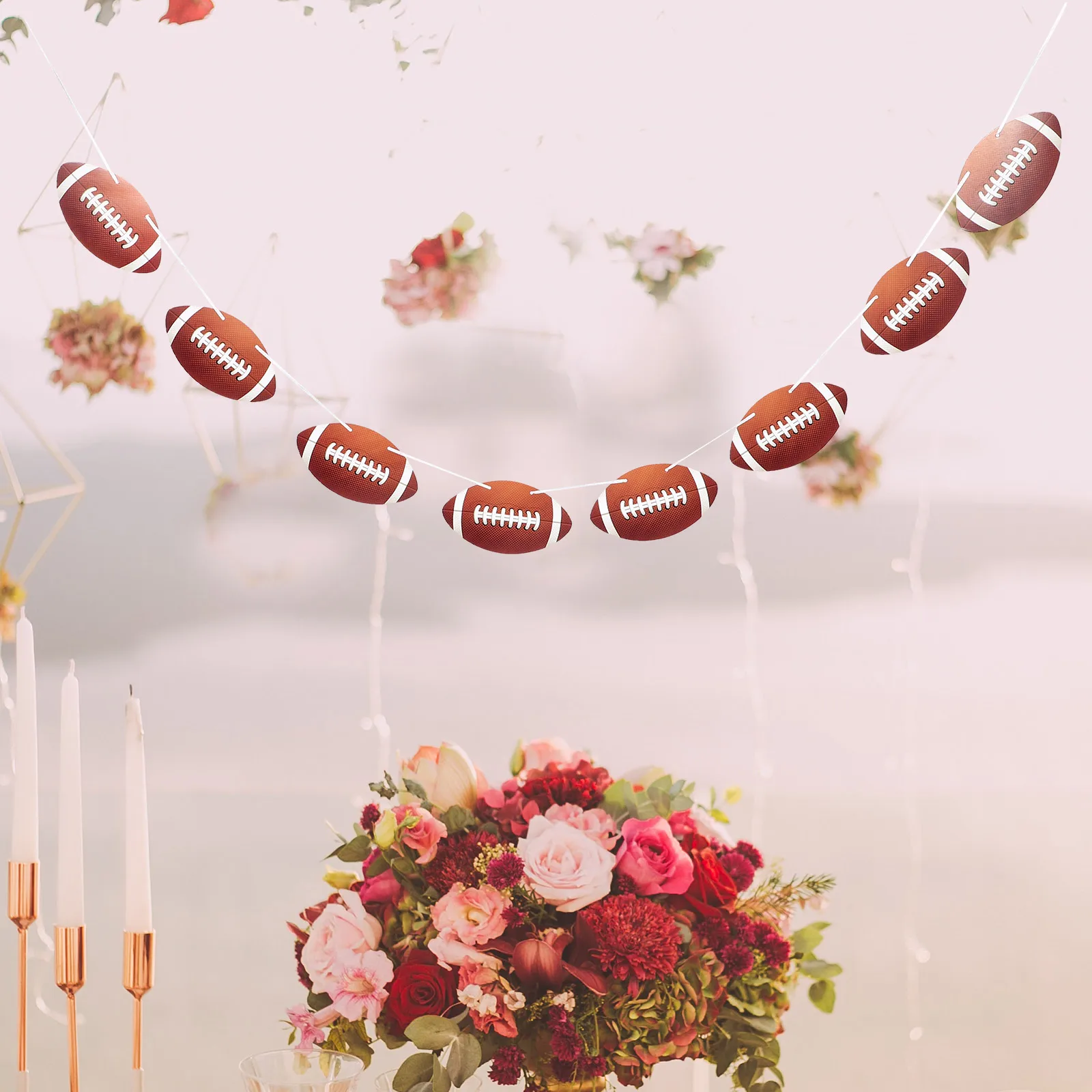 

Rugby Hanging Football Theme Bunting Paper Flags Party Supplies Sports Decorations Theme Banner Birthday Themed