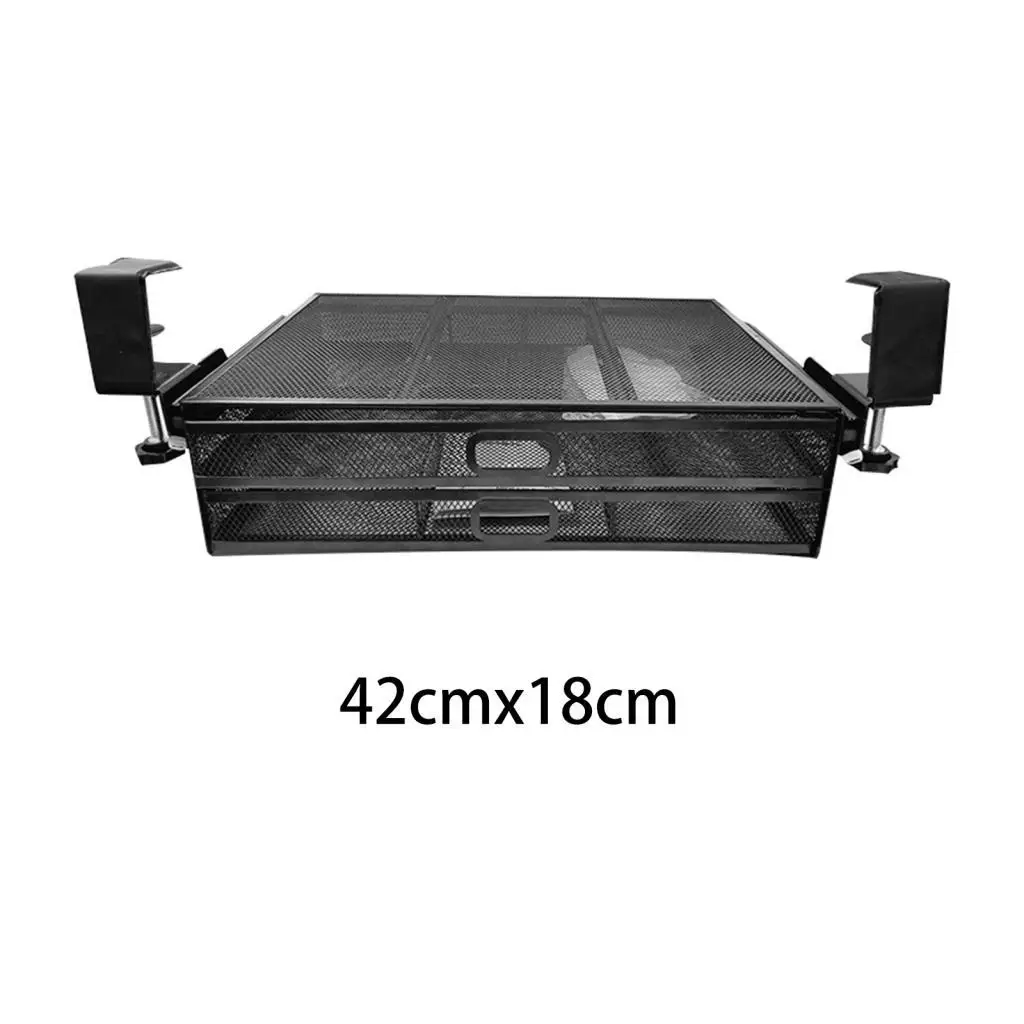 Drawer under Desk Storage Houseware Space Saving 2 Tier Desk Sliding Basket Wire
