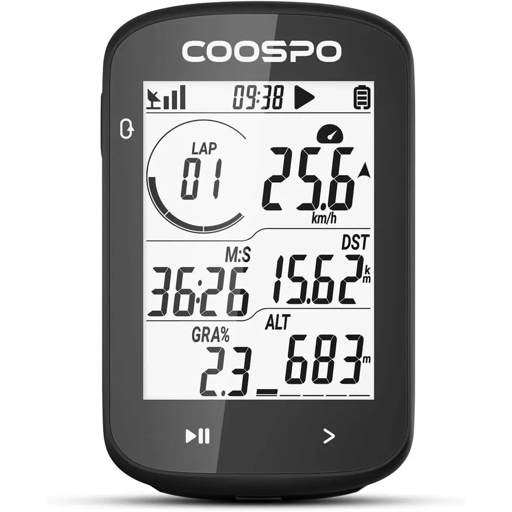 

Bluetooth 5.0 GPS Bike Computer with 2.6 Auto-Backlight LCD, ANT+ HR/S/C/Power Sensor, Compatible for Road & Mountain Bikes