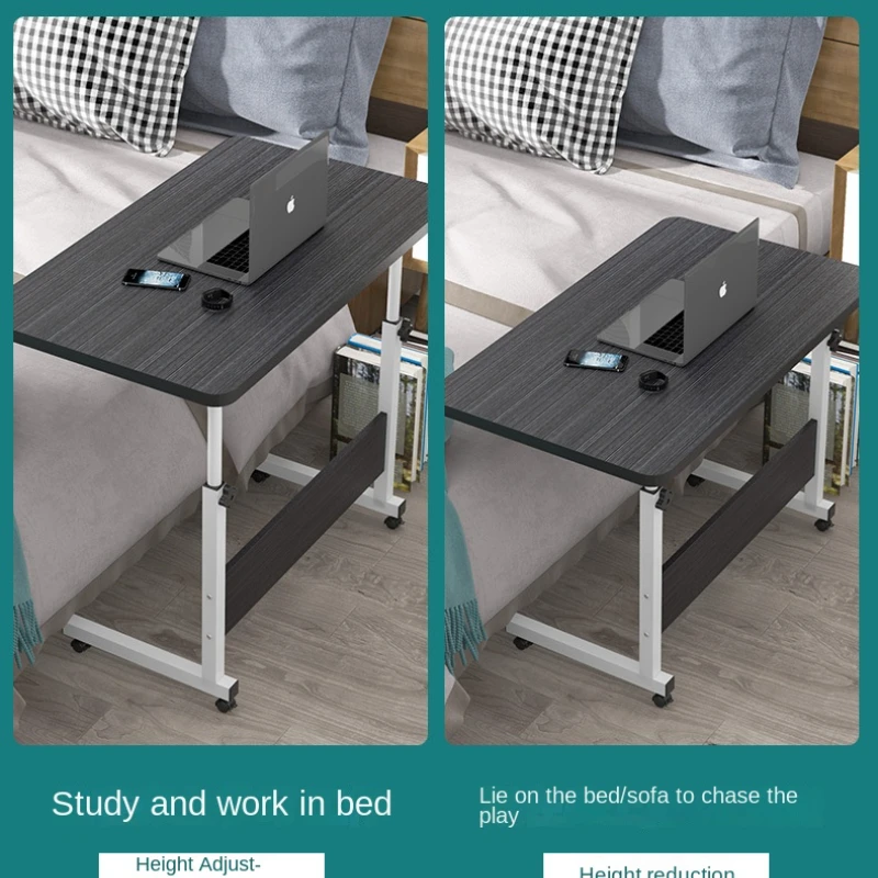 Adjustable Computer Table Portable Desk Turning Bed Table for PC Can Be Lifted Desk with Colorful Wheel Folding Computer Desk