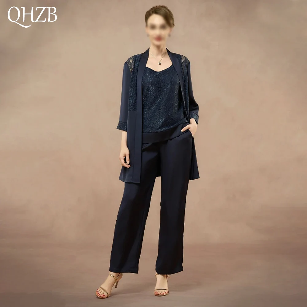 

Customized 3 Pieces Pantsuits Mother of the Bride Dresses with Jacket Ankle-Length Straight Wedding Guest Party Groom Dress 2025