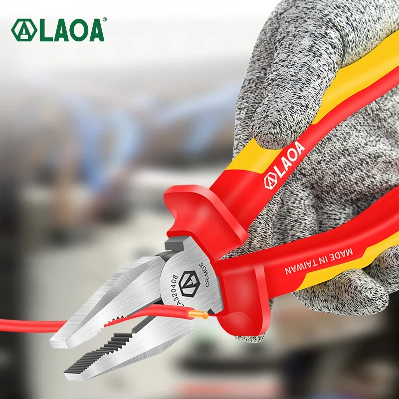 LAOA VDE Insulated Wire Cutters Long Nose Pliers Diagonal Pliers 1000V Cr-Mo Steel German Certification