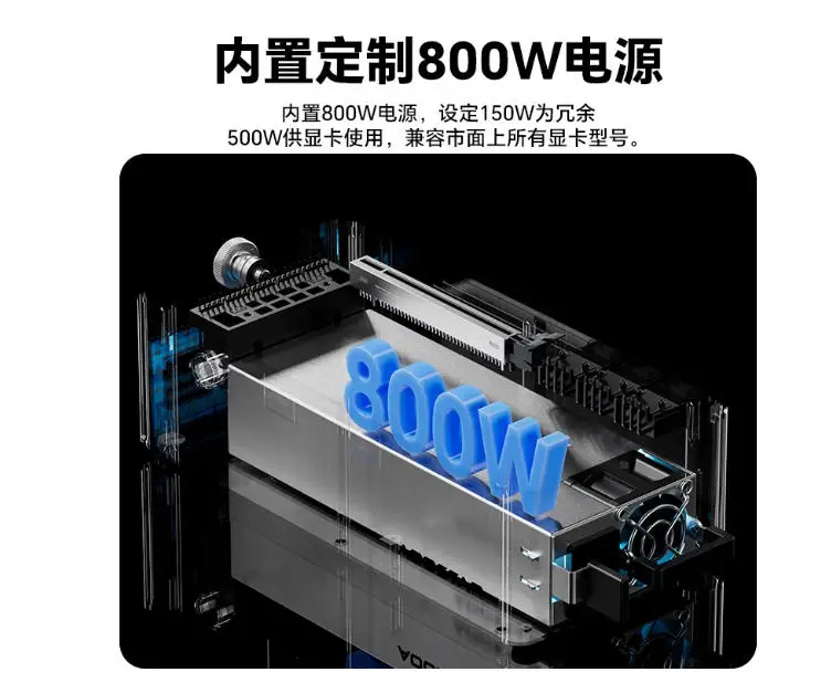 AG01  Graphics Card Expansion Dock Buit-in 800W Battery 3*8pin Graphics Card Power Connectors