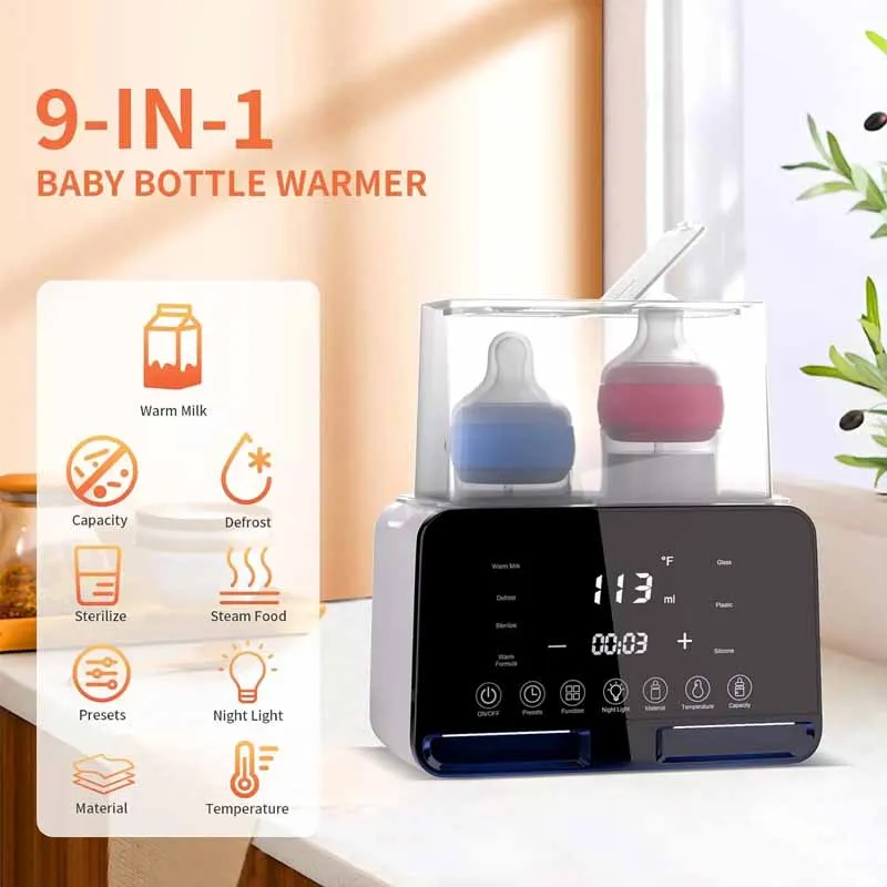 Baby Bottle Warmer Sterilizer Multifunction Fast Milk Bottle Warmers with Timer Accurate Temperature Control Newborn Accessories