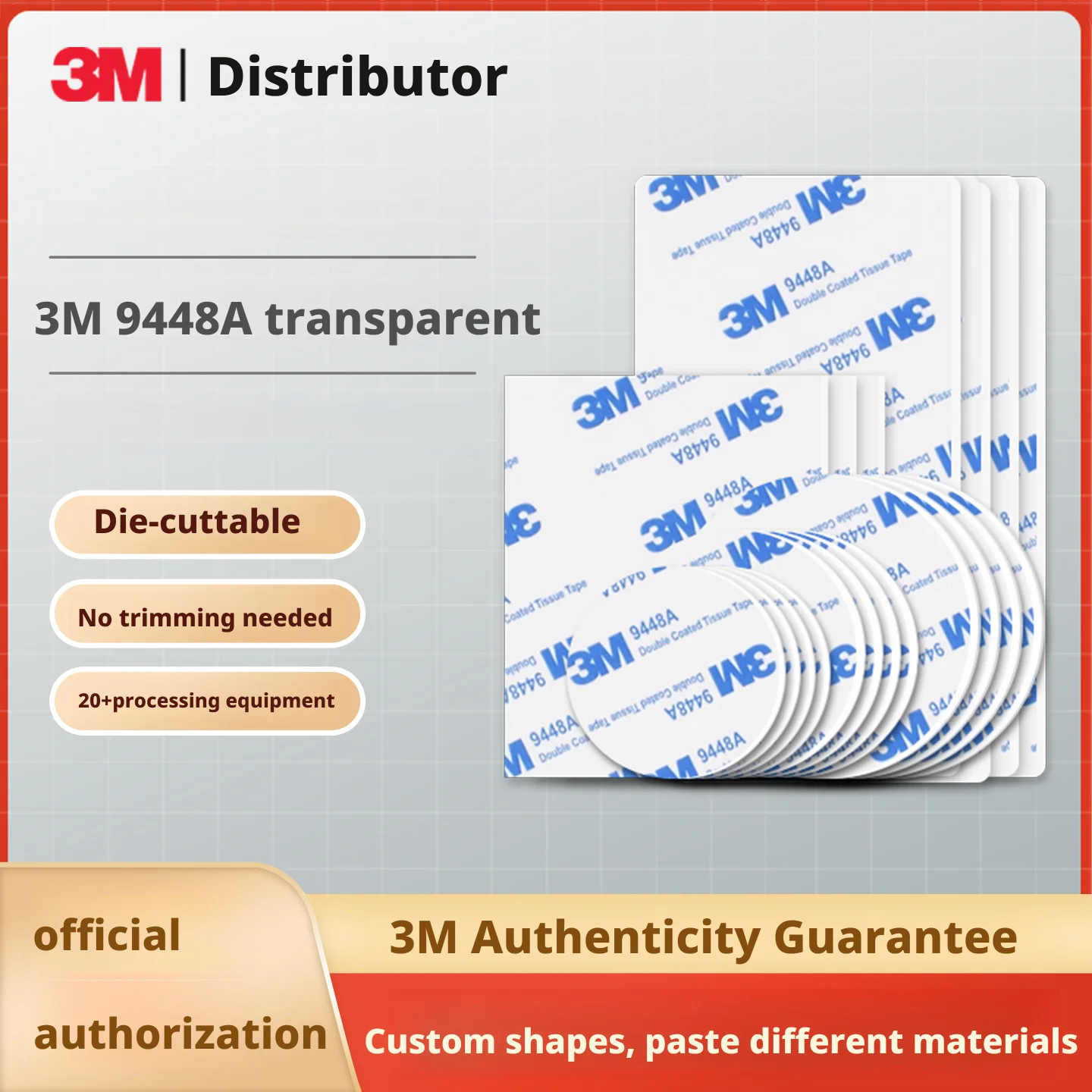 3M 9448A Double-Sided Tape Die-Cut High Temp Resistant Strong Residue-Free Song Brocade DIY High-Viscosity Tape