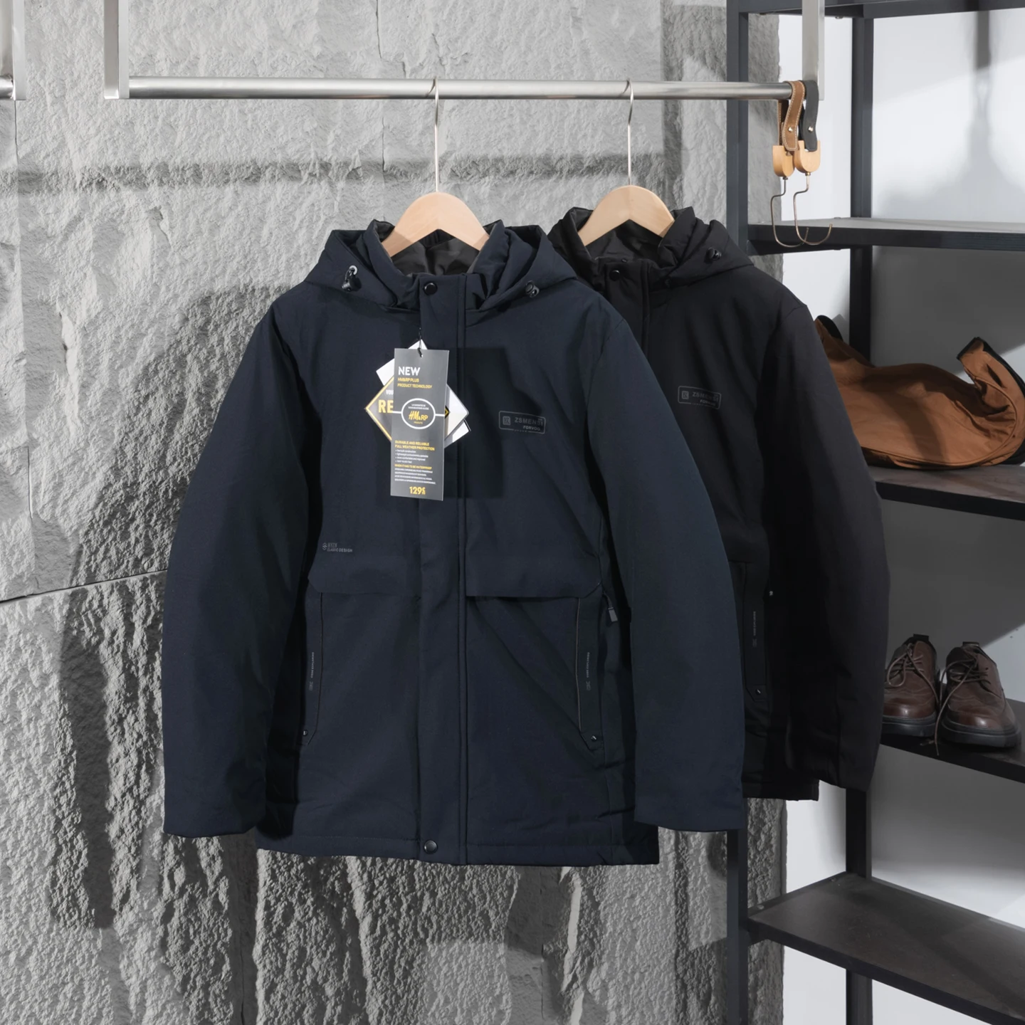 

Men's Commuter Hooded Cotton Jaet Sl Sed Autumn Winter New Sle Windproof Warmth Outerwear Faion Urban Sle