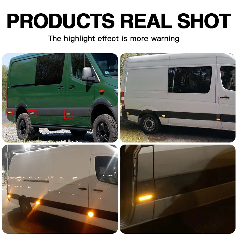 2PCS LED Side Marker Light Front Rear Turn Signal Amber Lamp for Mercedes-Benz Sprinter W906 2006-2018 for VW Crafter 2006-2016