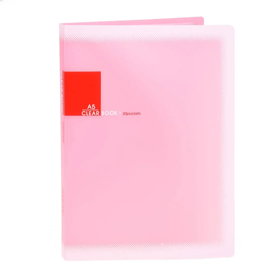 

Plastic A5 Paper 20 Pockets File Document Folder Holder, Pink