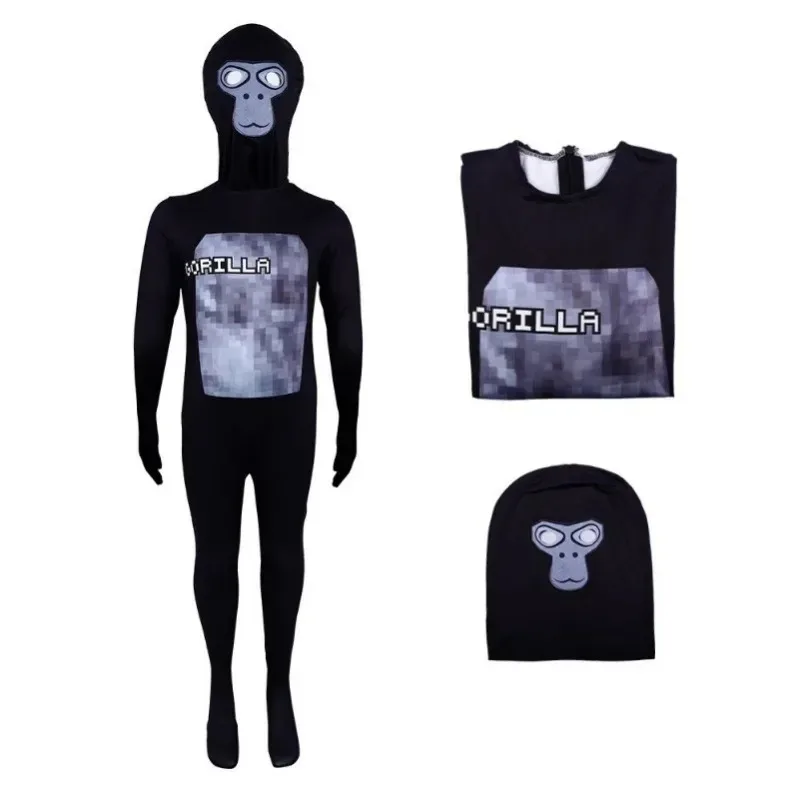 VR Game GGorilla Tag Monke Monkeys Kids Boy Girl Kawaii Halloween حفلة عيد ميلاد زي تنكري مع قناع/T/بدلة صيفية