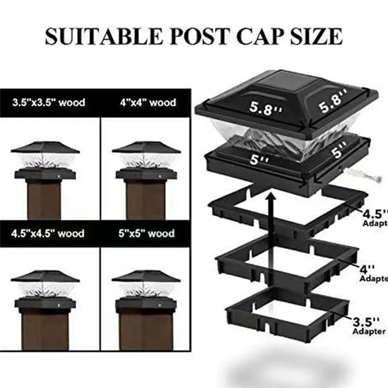 

A23I-Outdoor Fence Post Cap Light Warm White And Cool White Lighting Wateproof Villa Column Lamp Solar LED Pillar Light