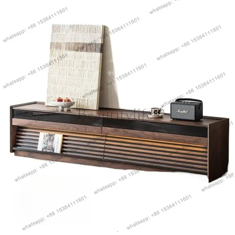 Narrow Nordic Tv Stand Dark Brown Vertical Storage Minimalist Designer Tv Stand Modern Wooden Mueble Televison Furniture Home