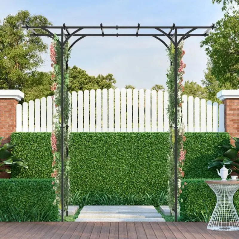 

6.8 Feet Garden Arbor with Trellises for Climbing Plant Vine Rose