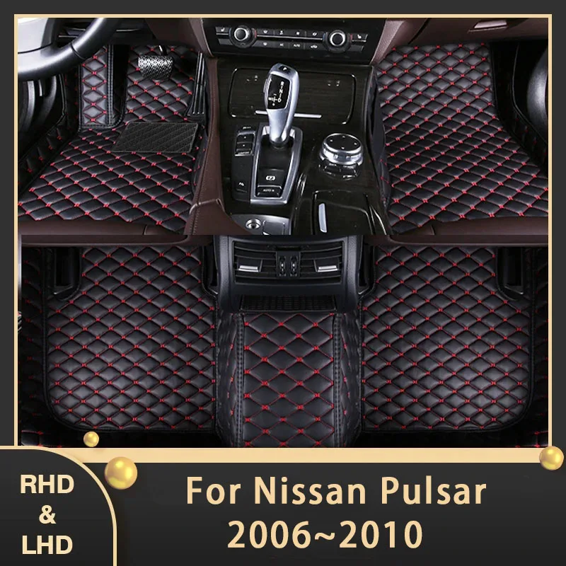 

Car Floor Mats For Nissan Pulsar 2006~2010 Custom Auto Foot Pads Leather Carpet Interior Accessories 2007 2008 2009