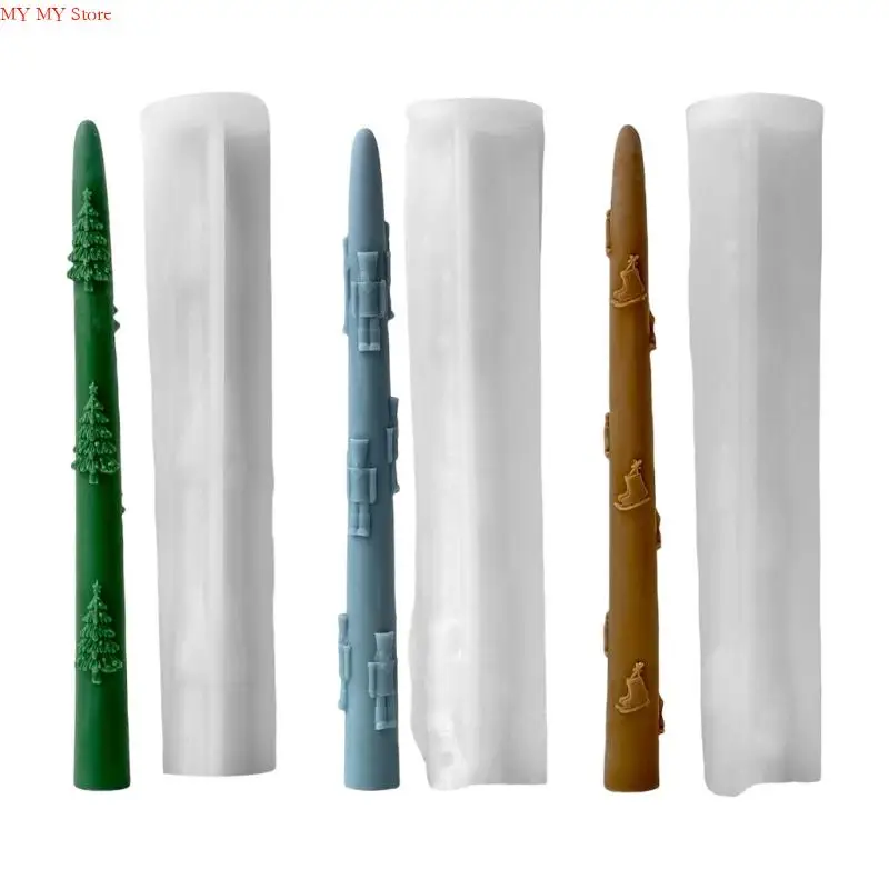 

N1HE Рождественский столб Свеча Силиконовая плесень Мультифлеменализоны