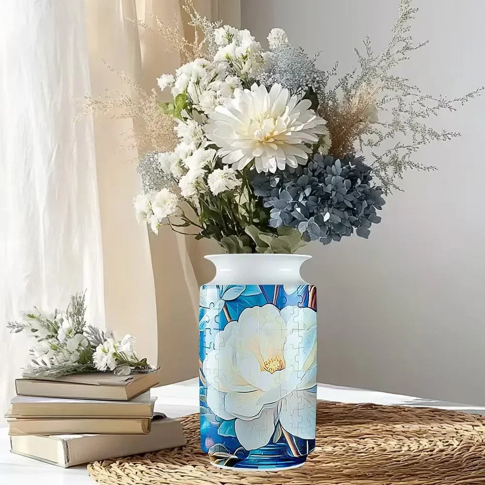 3D jigsaw puzzle vase, DIY creative flower arrangement vase, ornament decoration, can add water to flower arrangement