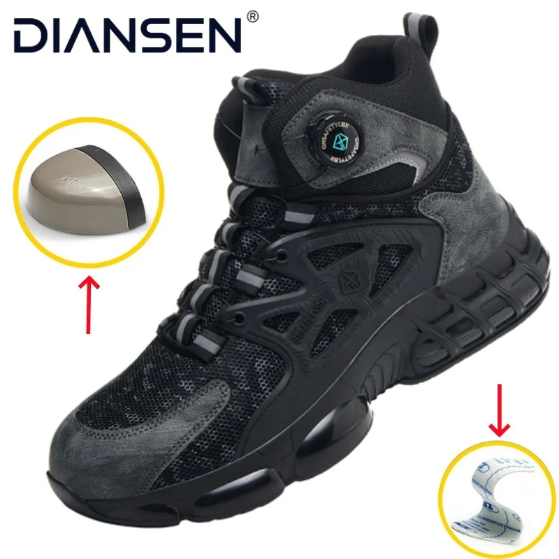 

Man Safety Shoes Puncture-Proof Work Sneakers Comfortable Work Shoes Men Steel Toe Shoes Anti Smashing Indestructible Boots