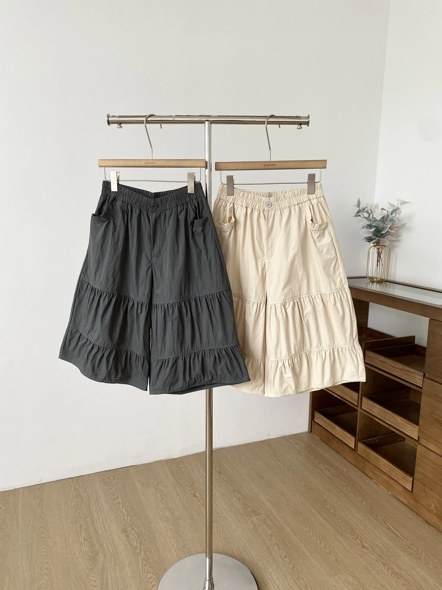 DIYI Comfortable Loose Women's Short Pants Spring Summer New Style High Waist Wide Leg Seven-Quarter Length Casual Trousers