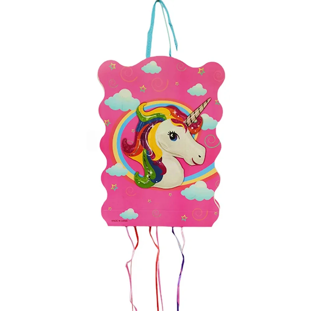 1 Stks/partij Gelukkige Verjaardag Eenhoorn Pinata Piñata Verjaardagsfeestje Deco Pinjat Evenement Feestdecoratie Meisjes Jongens Kinderen