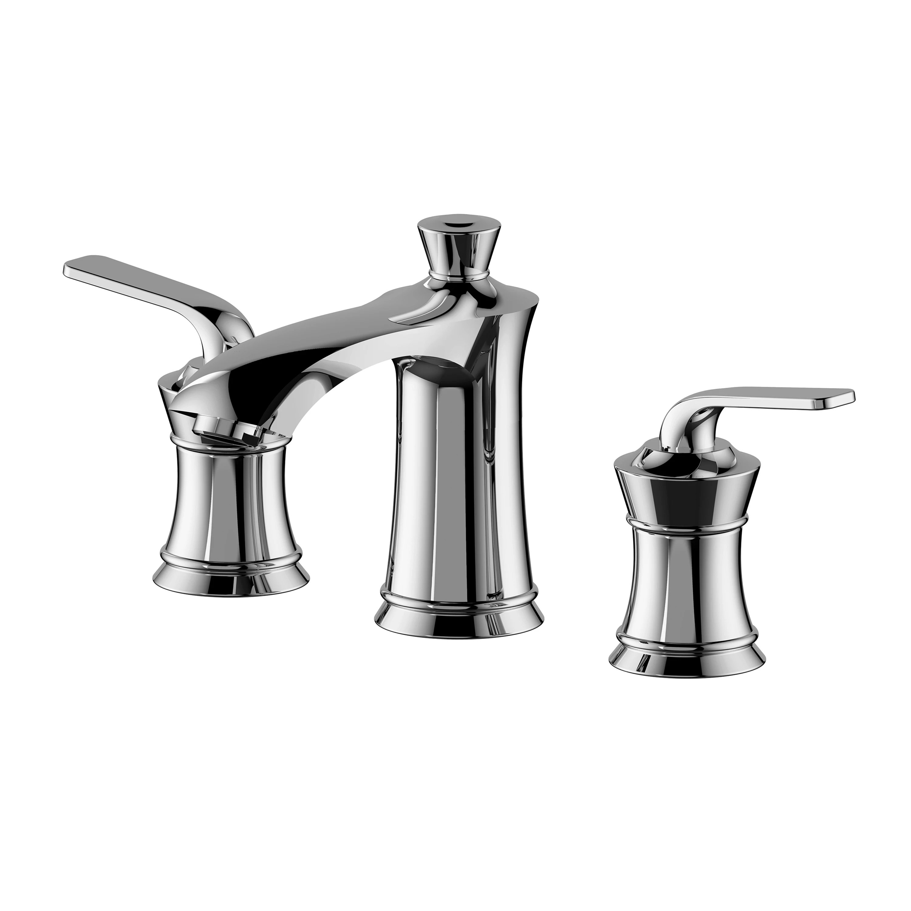 

Hot Selling Brass Chrome Hot And Cold Basin Faucet 3 Hole Dual Handle Bathroom Basin Faucets