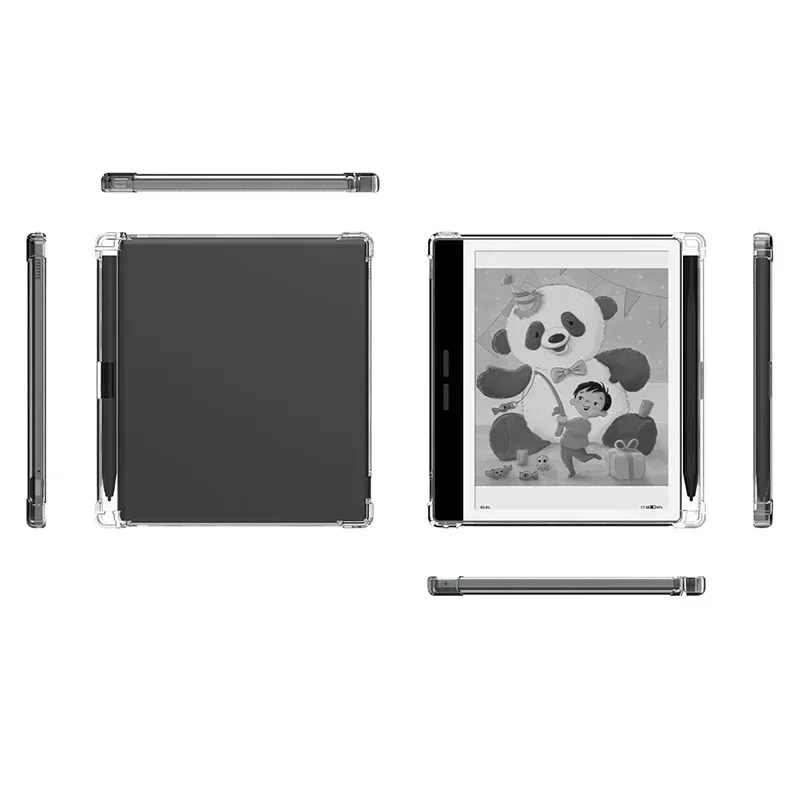 Para funda bigme b751 b751c lápis titular caso claro 7 "ebook tpu capa traseira com 4 airbags à prova de choque