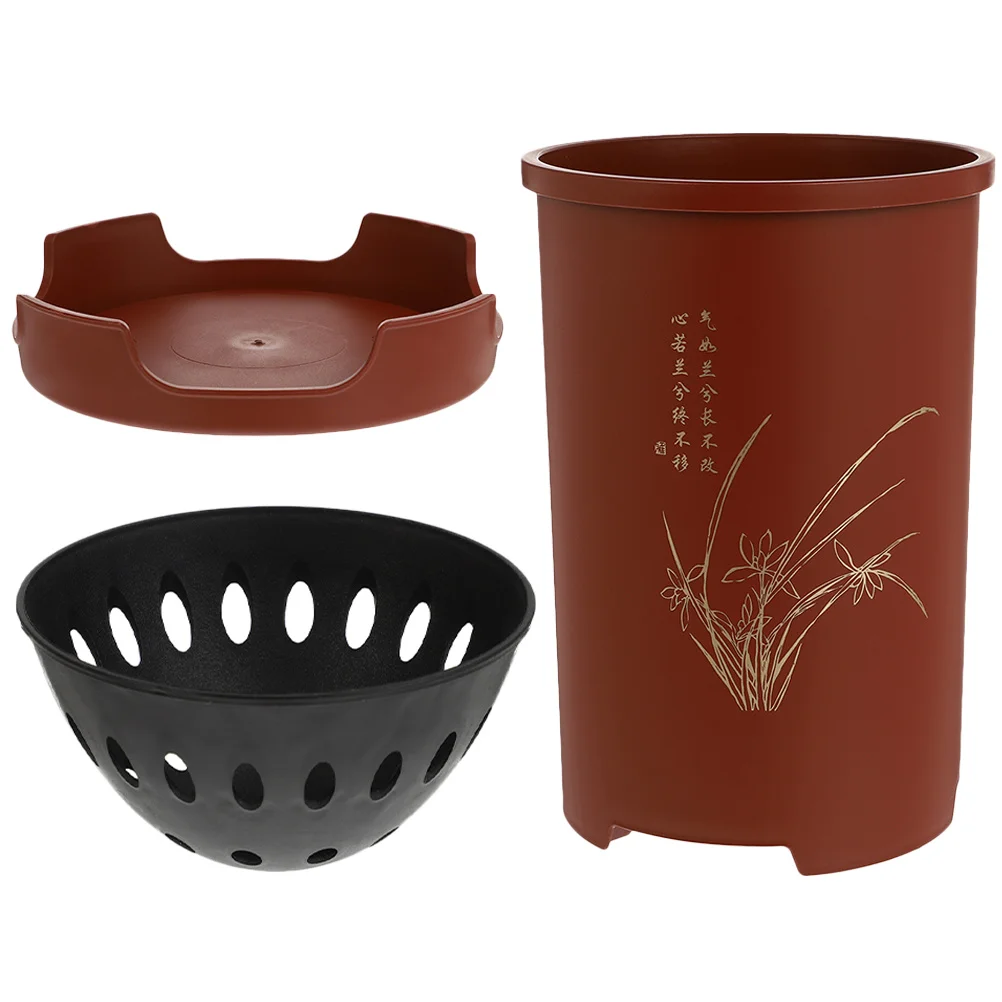 

1Set Resin Orchid Flowerpot Simple Ventilated Planter for Balcony Desk Garden Decorative Breathing Flower Holder