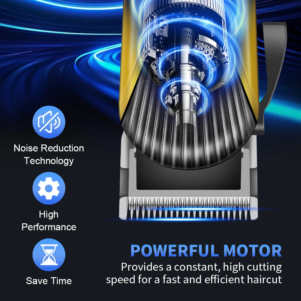 

Professional-Grade Cordless Electric Beard Trimmer for Men Gold Scissors Hair Clippers or Razor Blades