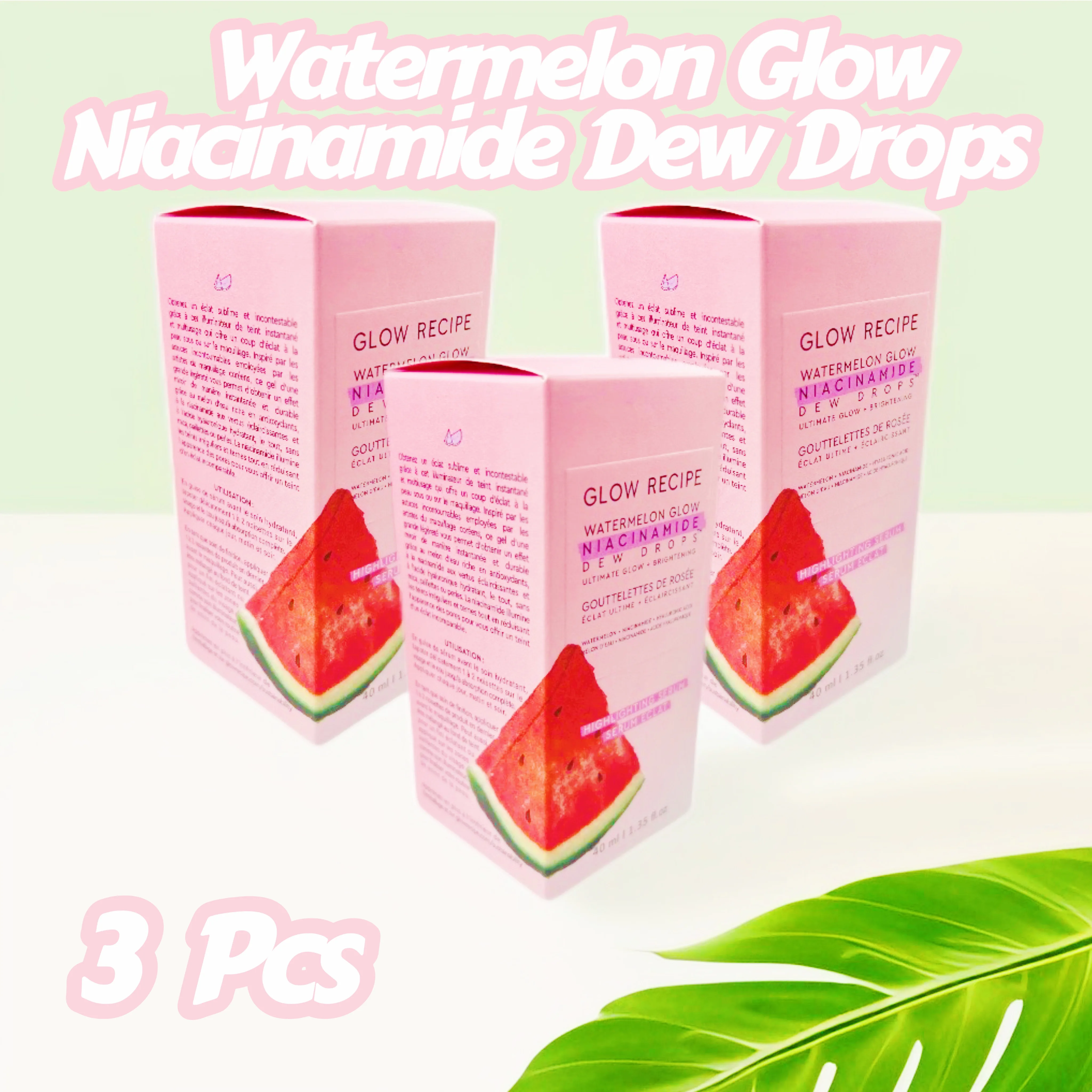 3 pezzi crema all\'anguria glow DEW DROPS Glow Skin care ricetta lozione per il viso vendita calda