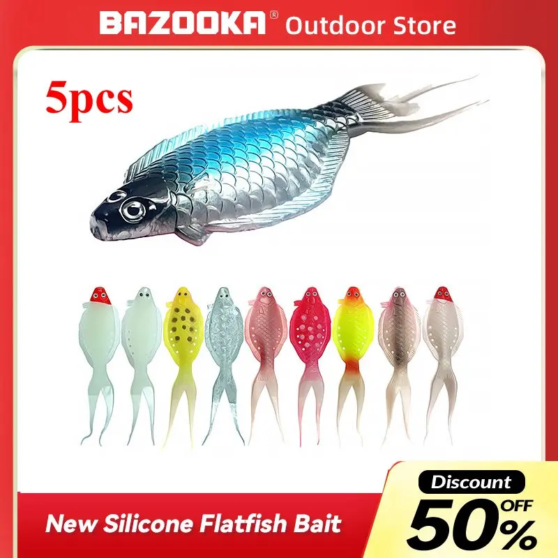 

Bazooka-Artificial Fishing Lure, Soft Bait, Artificial Flatfish, Luminous Wobblers, Shore Pike, Winter Pesca Acesssories