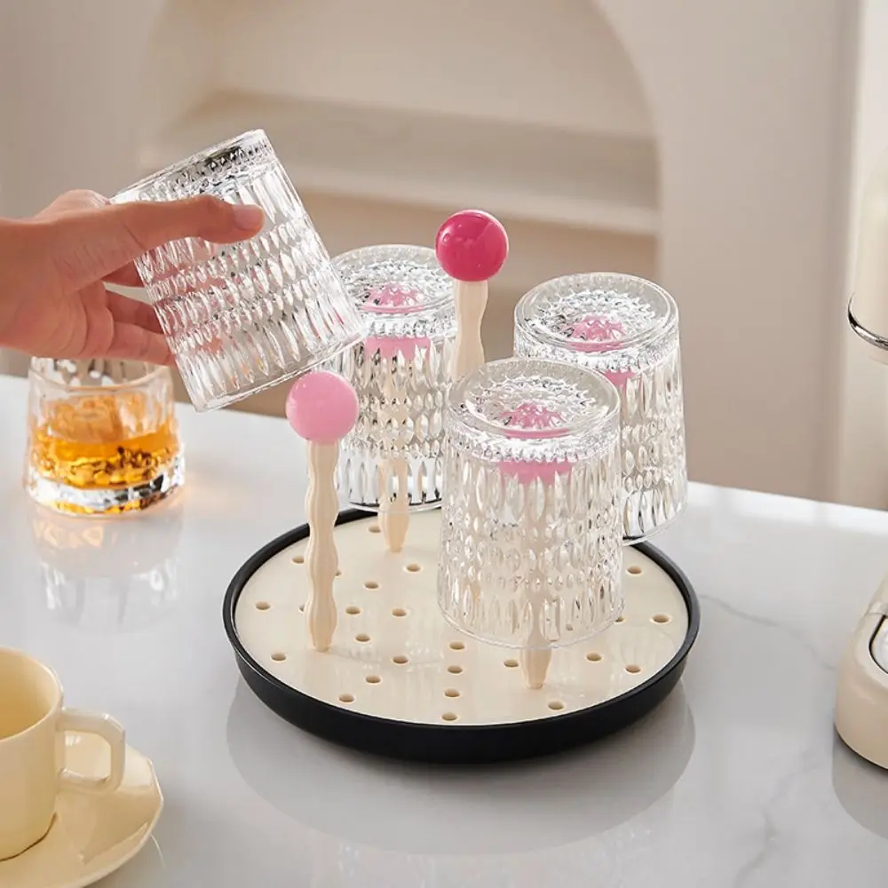 

Creative Rotating Drying Rack Detachable Center Handle Rotatable Cup Holder Plastic Rotatable Bottom Cup Support Frame