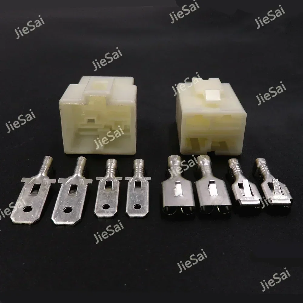 4 Pin Male Female Composite Connector For Automobile 6.3 7.8 Series Plastic Housing Wire Cable Socket