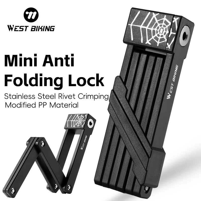 Candado Plegable Portátil para Bicicleta WEST BIKING, Candado de Seguridad Antirrobo con Llave para Motocicleta, Scooter, Bicicleta de Montaña, Accesorios para Bicicleta