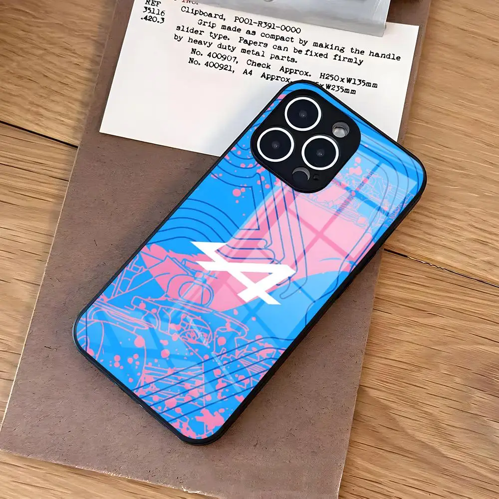 A- AlpineS Handyhülle für iPhone 17 Air 16 E Pro Max 15 14 13 Mini 12 Pro 11 Max Plus Schwarze Glasabdeckung