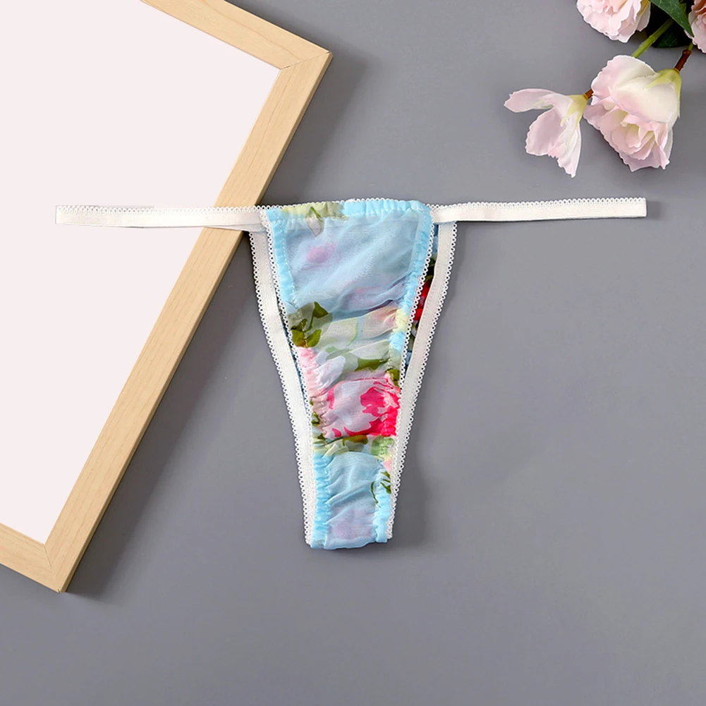 

For Home Comfort Blue Sexy Lace TBack Comfortable Elastic Underwear Panty Sexy All Seasons Wear Home And Hotel Use