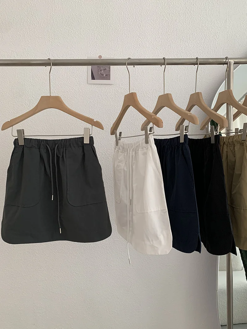 

Повседневная юбка с эластичной резинкой на талии, юбка-трапеция, тонкая рабочая юбка, летние однотонные короткие юбки для женщин, удобные, легкие
